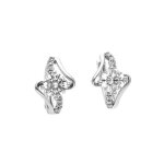 Boucles doreilles - femme - cr�oles - 15 mm - cristal - blanc - argent 925 / 1000