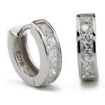 Boucles doreilles femme boucles doreilles croles en acier inoxydable pour hommes couleur argent boucle ...