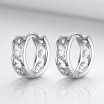 Boucles doreilles - femme - cr�oles - dedign - ajour� - 14 mm - argent 925 / 1000