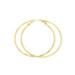 Boucles doreilles - femme - croles - jonc - cisel - 5 cm - plaqu or jaune 750 / 1000 - 3 microns