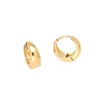 Boucles doreilles - femme - croles - jonc - lisse - plaqu or jaune 750 / 1000 - 3 microns - 14 x 6 ...