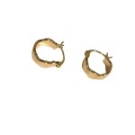 Boucles doreilles - femme - cr�oles - jonc - plat - plaqu� or jaune 750 / 1000 - 3 microns - 18 x 15 ...