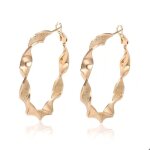 Boucles doreilles - femme - cr�oles - jonc - torsad� - plaqu� or jaune 750 / 1000 - 3 microns - 40 mm ...