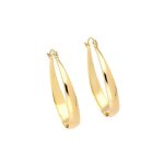 Boucles doreilles - femme - croles - ovales - jonc - plat - plaqu or jaune 750 / 1000 - 42 x 23 mm