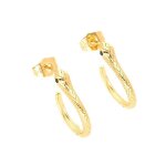 Boucles doreilles - femme - croles - serpent - bijou de crateur - plaqu or jaune 750 / 1000 - 3 microns ...