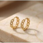 Boucles doreilles - femme / enfant - cr�oles - maillons - plaqu� or jaune 750 / 1000 ? design gourmette ...