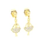 Boucles doreilles - femme / enfant - pendantes - danseuse - ballet - cristal - blanc - plaqu or jaune ...