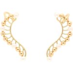 Boucles doreilles - femme - puces - contour lobe - perl� - plaqu� or jaune 750 / 1000 - 3 microns - 28 ...