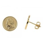 Boucles doreilles imitation louis dor en plaqu� or 18 carats - bijouxia - puce - dor�