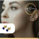 Boucles doreilles kody piercing cristal bleu rond 3 mm or 9k - intensit� bleue et confort ultime