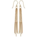 Boucles doreilles longues cha�nettes pendantes plaqu� or 18 carats