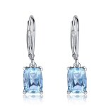 Boucles doreilles pendantes en argent sterling 925 et topaze bleu ciel �l�gantes pour fian�ailles