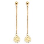 Boucles doreilles pendantes filigrane en plaqu� or 18 carats pour femme
