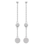 Boucles doreilles pendantes pastilles argent massif 925���rhodi� garanti