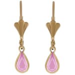 Boucles doreilles plaqu� or 18 carats et cristal rose - femme
