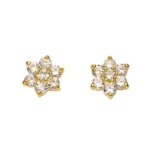 Boucles doreilles plaqu� or et oxyde de zirconium blanc - cyllene fantaisie - laval bijoux - clou - puce ...