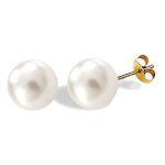 Boucles doreilles plaqu� or - perles de majorque - cyllene fantaisie