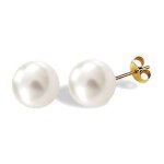 Boucles doreilles plaqu or - perles de majorque - cyllene fantaisie - laval bijoux