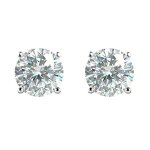 Boucles doreilles puces argent 925 rhodi� et zirconium diam�tre 5mm bijou poin�onn� �clat diamant chic ...