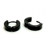 Boucles oreilles acier inoxydable noir croles homme