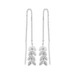 Boucles d oreilles clous et chane argent 925 rhodie - pis 6x5mm