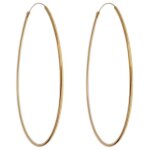 Boucles oreilles cr�oles 70mm plaqu� or 18 carats fil rond 15mm