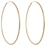 Boucles oreilles cr�oles 80mm plaqu� or 18 carats