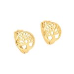 Boucles doreilles - enfant - cr�oles - arbre de vie - 12 mm - plaqu� or jaune 750 / 1000 - 3 microns ...