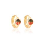 Boucles d?oreilles - enfant - créoles - coccinelle - émail - rouge - plaqué or jaune 750 / 1000 - 3 microns ... Boucles d?oreilles - enfant - créoles - coccinelle - émail - rouge - plaqué or jaune 750 / 1000 - 3 microns ...