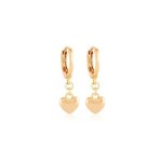 Boucles doreilles - femme - cr�oles - coeur - suspendu - plaqu� or jaune 750 / 1000 - 3 microns - 30 ...