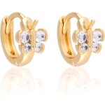 Boucles doreilles - femme / enfant - dormeuses - onyx - plaqu� or jaune 750 / 1000 - 3 microns - 15 x ...