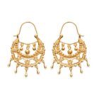 Boucles doreilles créoles savoyardes zirconium plaqué or 18 carats Boucles doreilles créoles savoyardes zirconium plaqué or 18 carats