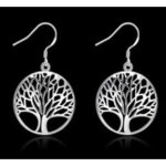Boucles doreilles dormeuses arbre de vie argent� diam 25 cm bijou fantaisie