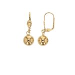 Boucles doreilles - plaqu or 18 carats - dormeuses - boules pendantes 12mm - dor - femme
