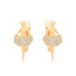 Boucles doreilles - enfant - dormeuses - danseuse - ballet - cristal - blanc - plaqué or jaune 750 / ... Boucles doreilles - enfant - dormeuses - danseuse - ballet - cristal - blanc - plaqué or jaune 750 / ...