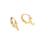 Boucles d?oreilles - enfant - cr�oles - chat - plaqu� or jaune 750 / 1000 - 3 microns - 12 mm - bijou ...
