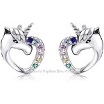 Boucles d?oreilles - femme / homme - puces - onyx - plaqu� or jaune 750 / 1000 - 5 mm