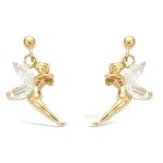 Boucles doreilles - enfant / bb - croles - cerises - mail - rouge - or jaune 750 - lamin * - 8 mm ...