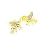 Boucles doreilles - enfant - puces - licorne - cristal - blanc - plaqué or jaune 585 / 1000 - 14 carats ... Boucles doreilles - enfant - puces - licorne - cristal - blanc - plaqué or jaune 585 / 1000 - 14 carats ...