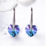 Boucles doreilles femme bijoux femme - argent s925 - diamant c?ur violet - cadeau femme nol anniversaire ...