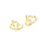 Boucles doreilles - femme / enfant - cr�oles - coeur - am�thyste - 12 mm - fermoir clip - plaqu� or jaune ...