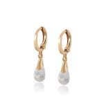 Boucles d?oreilles - femme - croles - goutte - suspendue - cristal - blanc - plaqu or jaune 750 / 1000 ...