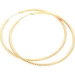 Boucles doreilles - femme - croles - jonc - cisel - 55 mm - plaqu or jaune 750 / 1000 - 3 microns