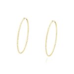 Boucles doreilles - femme - croles - tranche - cisele - 60 mm - plaqu or jaune 585 / 1000 - 14 carats ...