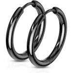 Boucles doreilles femme homme acier couleur noire croles fines 12mm