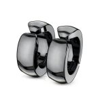 Boucles doreilles - acier noir - fausses créoles élégantes pour homme femme et ado Boucles doreilles - acier noir - fausses créoles élégantes pour homme femme et ado
