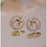 Boucles doreilles licorne sur cristaux swarovski figurine licorne boucles licorne