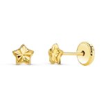 Boucles doreilles or 18 carats 750 / 000 jaune motif etoile - fille - latelier dazur - clou - puce