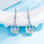 Boucle doreille - oxyde de zirconium - argent - goutte deau - femme - crativit