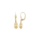 Boucles doreilles pendantes filigranesplaqu� or 750 / 000 garanti sans nickel